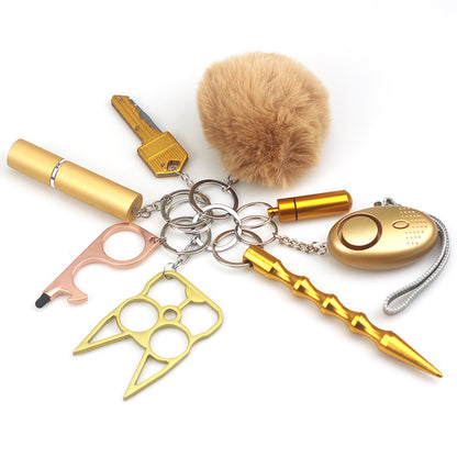 Shecuria™ Zelfverdediging Sleutelhanger Set – 8-in-1 Veiligheidskit